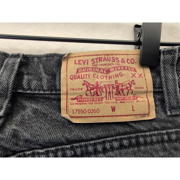 VTG Levis 17550-0260 Paper Tag Black Jeans Size 5 M Made in USA Tapered leg - Picture 8 of 14